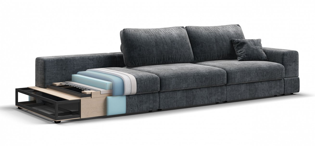 Диван-кровать Босс Модуль Макс Шенилл Глосс карбон