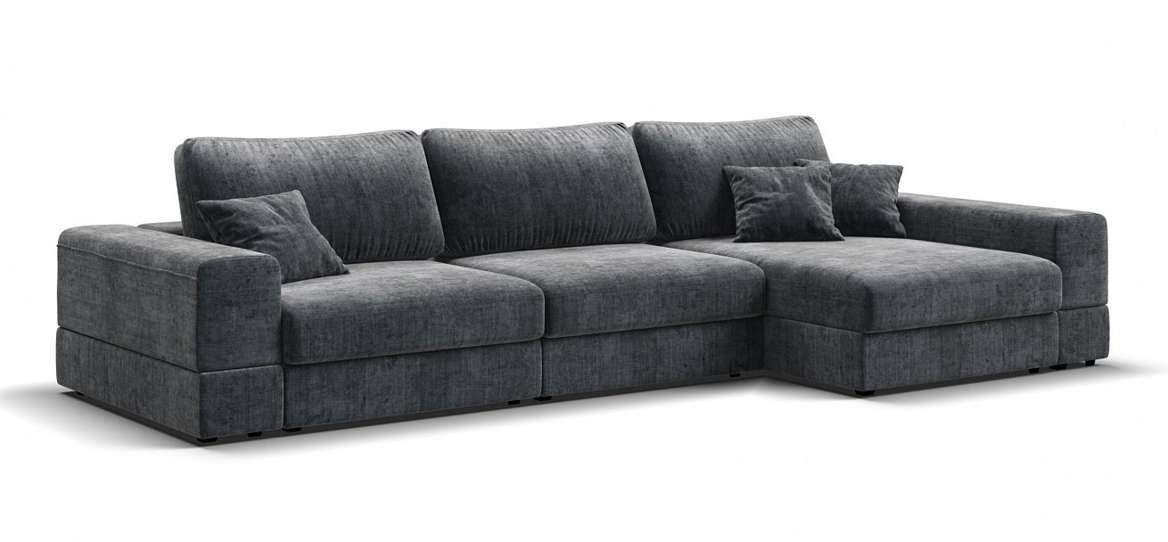 Угловой диван-кровать Босс Модуль ХЛ Шенилл Глосс карбон