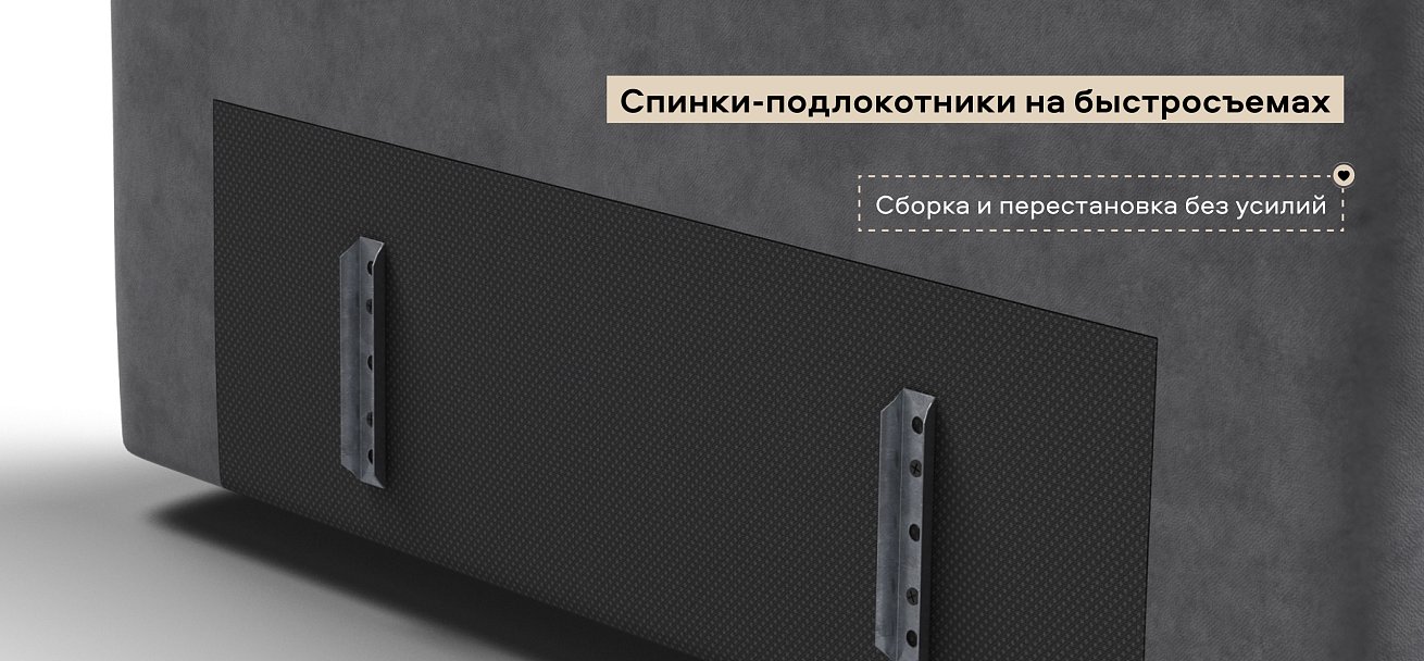 Угловой диван правый Босс Твин Шенилл Клауд графит