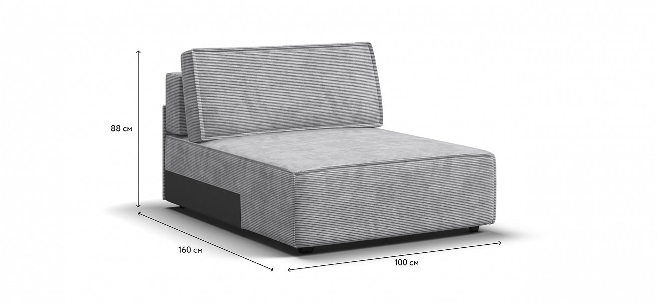 Босс Софт Модуль оттоманка Вельвет Корд серый