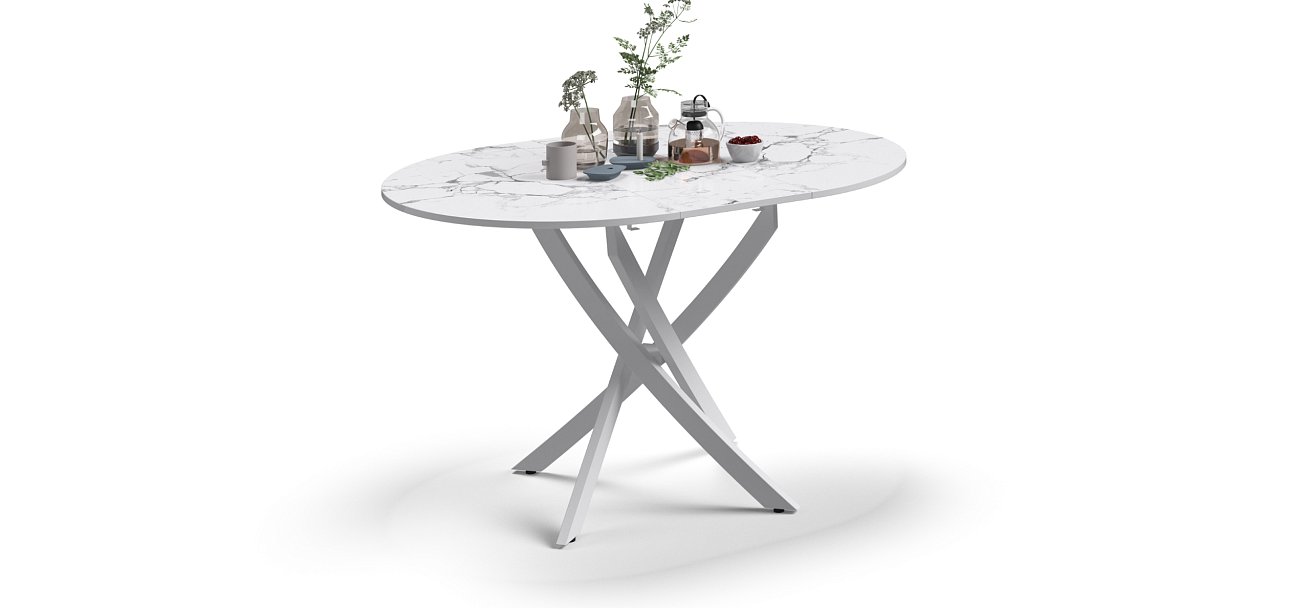 Стол Босс Ван Белый мрамор, Белый