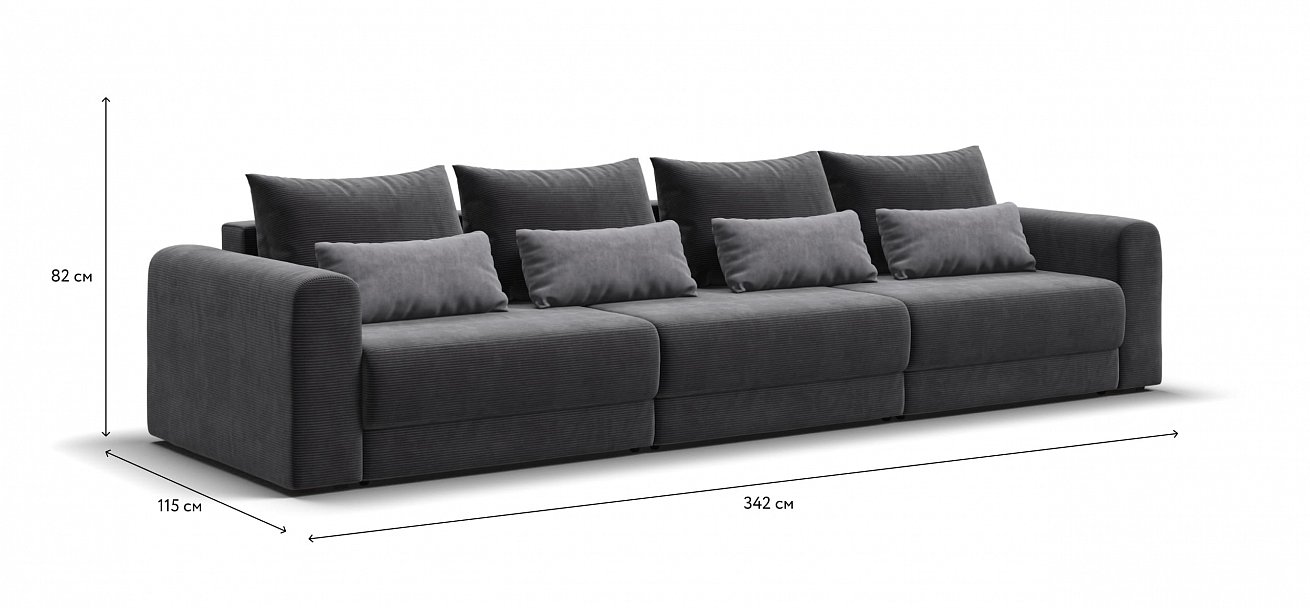 Модульный диван Ричмонд Модуль Макс Вельвет Корд графит