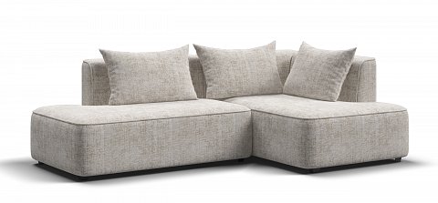 Угловой диван правый Кинг Твин Шенилл Смарт кварц