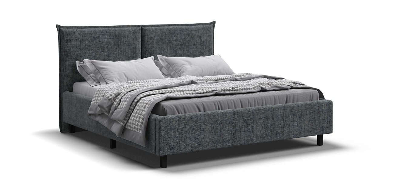 Лео Кровать 160*200 Шенилл Смарт серый