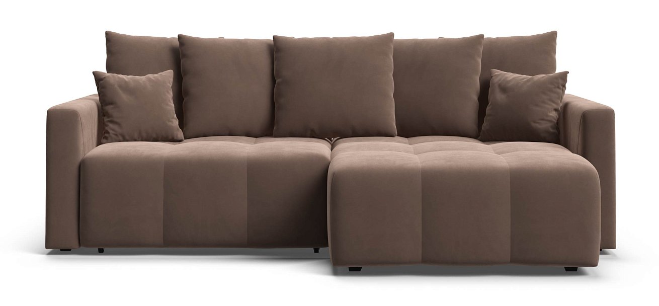 Угловой диван Босс Тренд велюр Монолит мокко