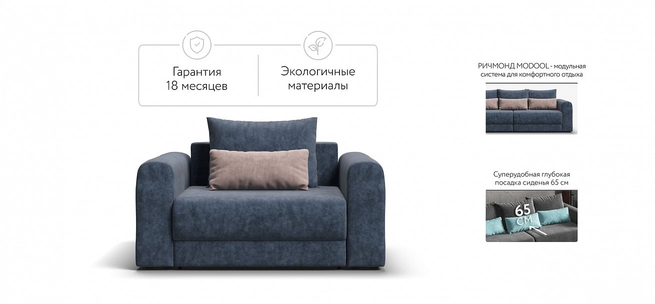 Кресло Ричмонд Модуль велюр Роял синий