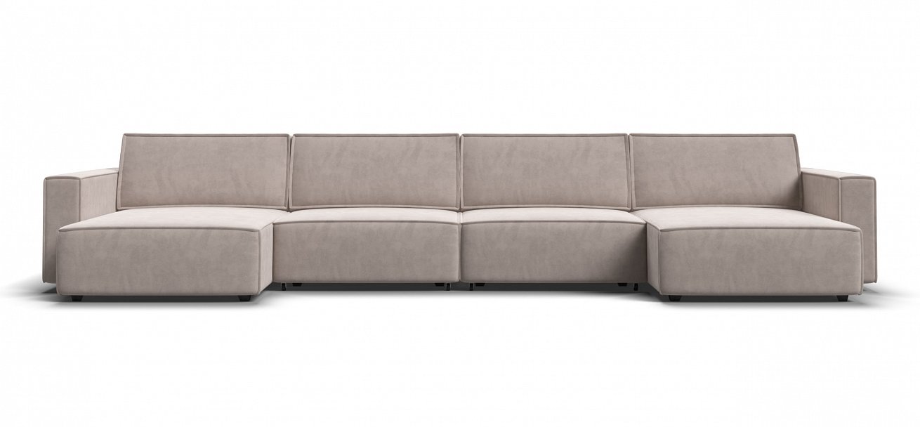 П-образный диван Босс Софт Модуль велюр Монолит латте