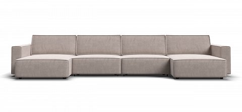 П-образный диван Босс Софт Модуль велюр Монолит латте 2