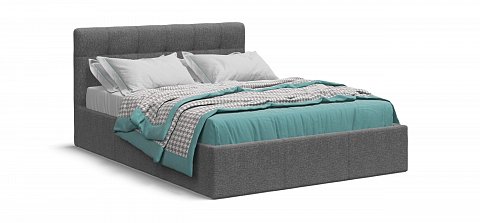 Белла Кровать без ПМ 140*200 Рогожка Мальмо серый