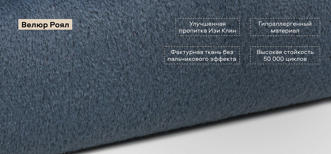 Угловой диван Босс Прайм ХЛ велюр Роял синий