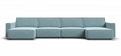 П-образный диван Босс Софт Модуль велюр Монолит аква 2