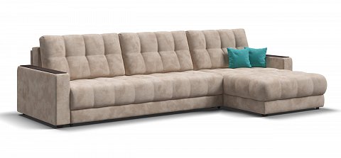 Угловой диван Босс Макс велюр Алькантара пепел