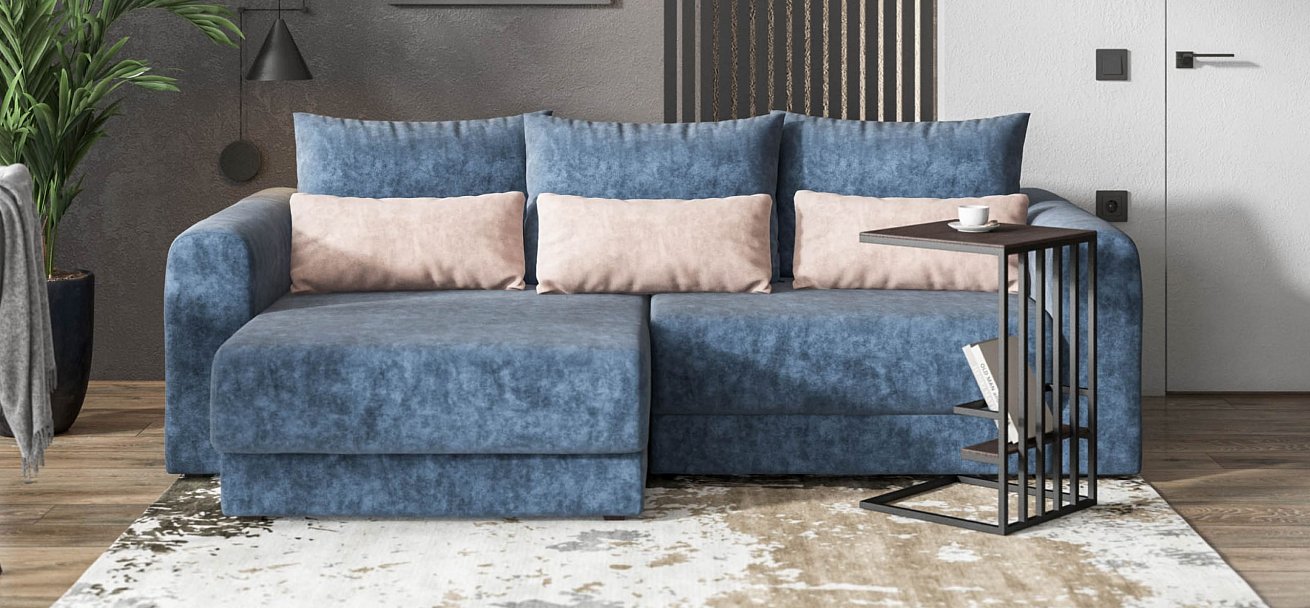 Модульный угловой диван Ричмонд Модуль велюр Роял синий