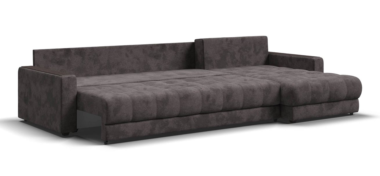 Угловой диван Босс Макс велюр Алькантара серый