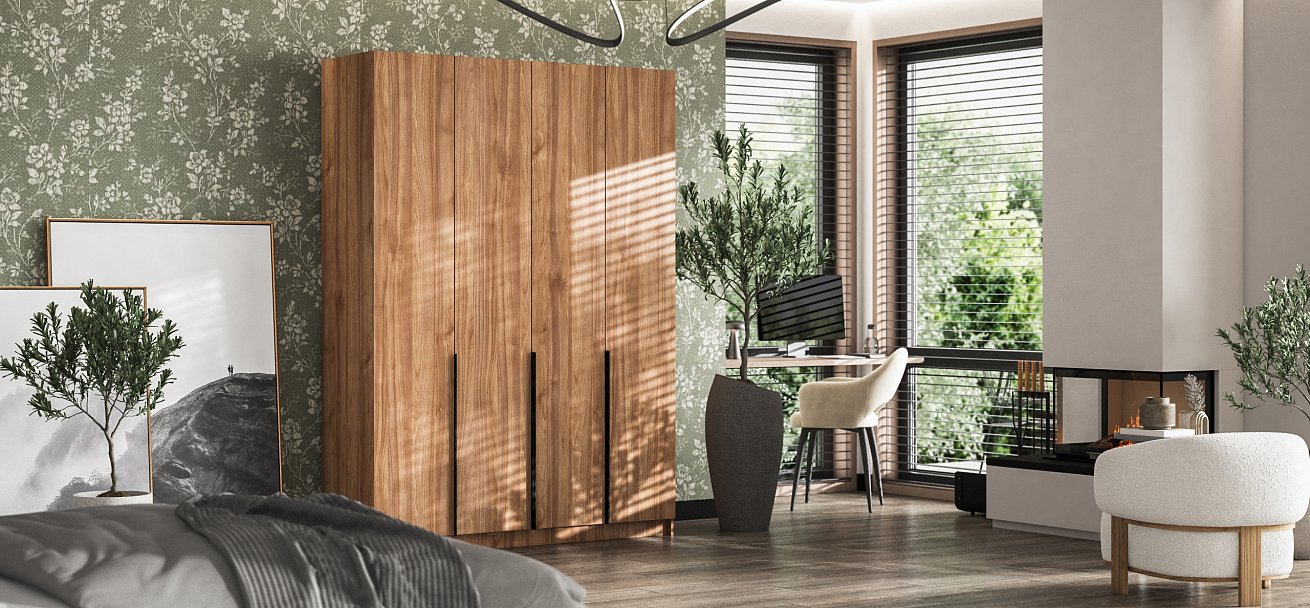 Рим 160 шкаф распашной 4Д 01 Орех Селект