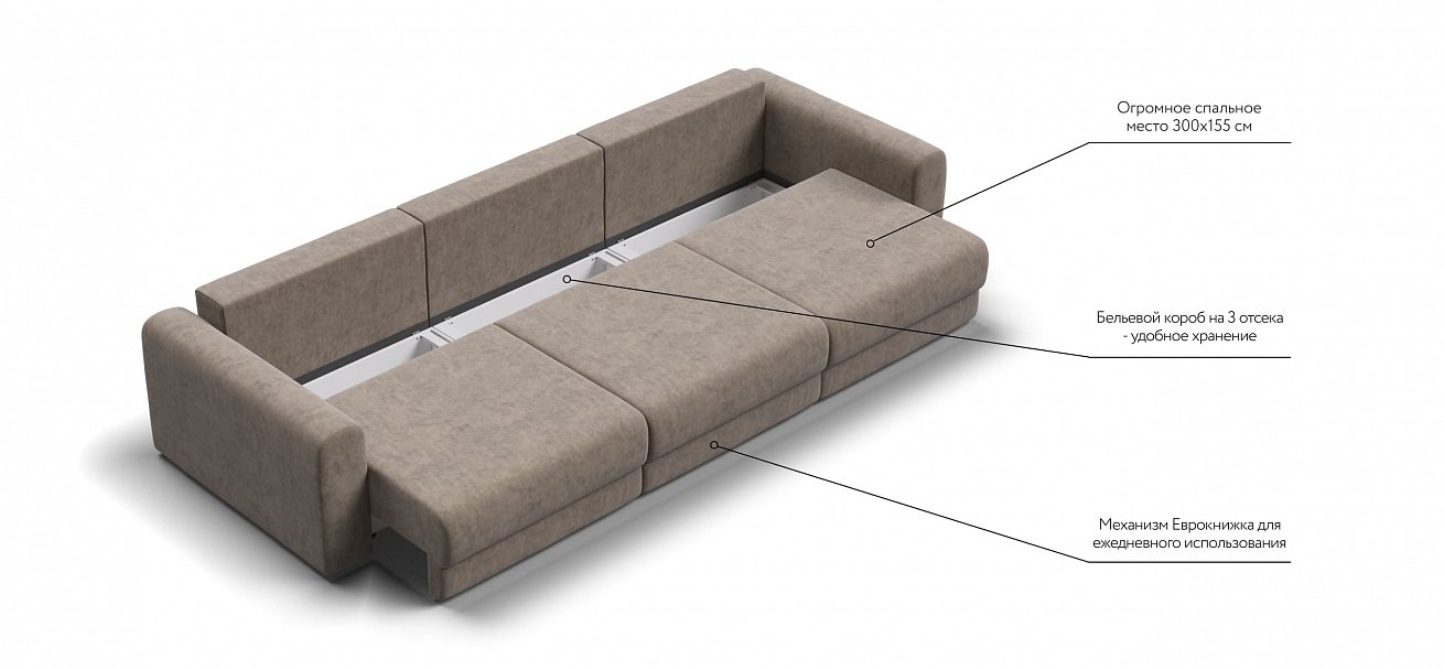 Модульный диван Ричмонд Модуль Макс велюр Роял тауп