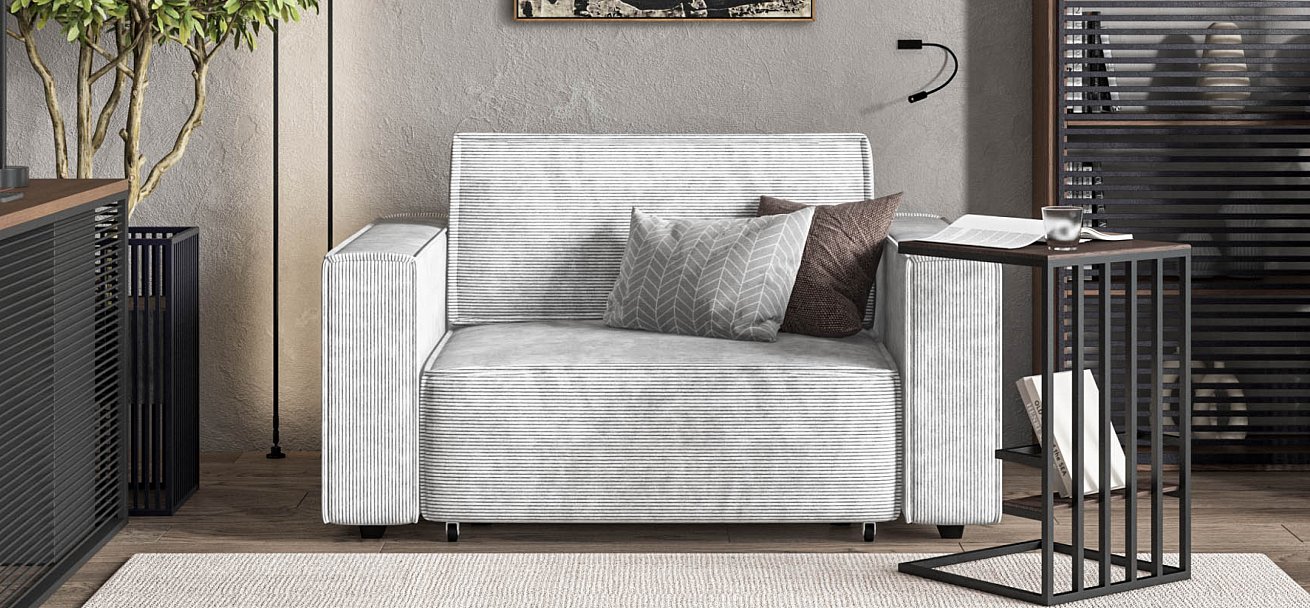 Кресло Босс Софт Модуль Вельвет Корд серый