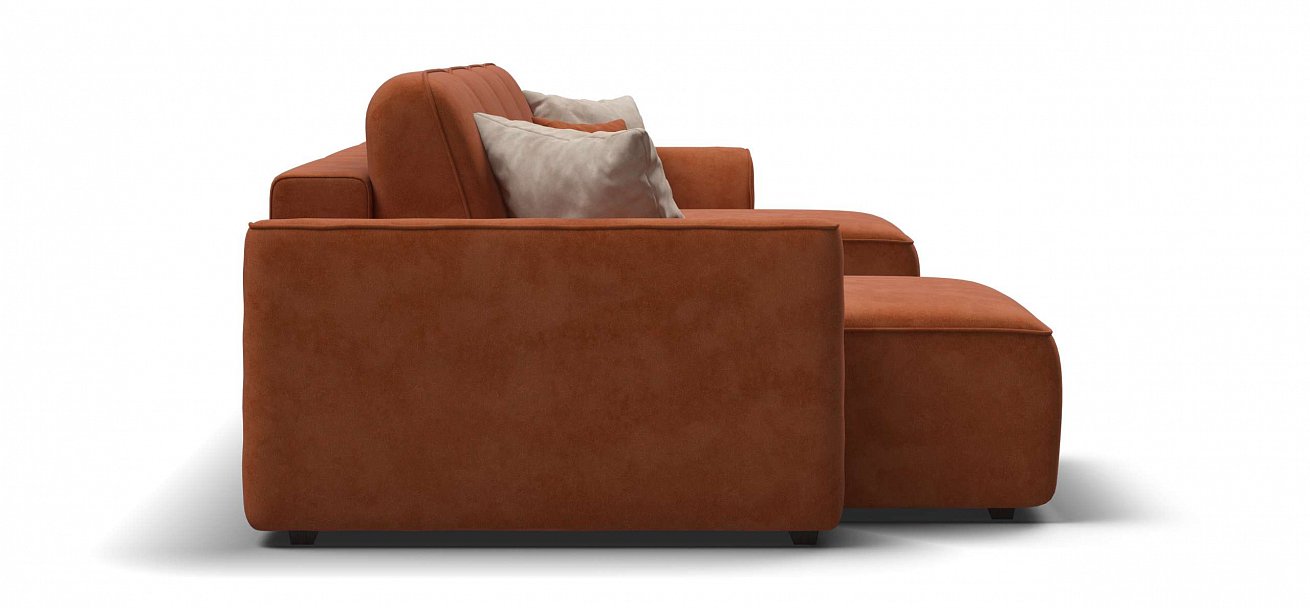 П-образный диван Кинг Модуль велюр Алькантара оранж