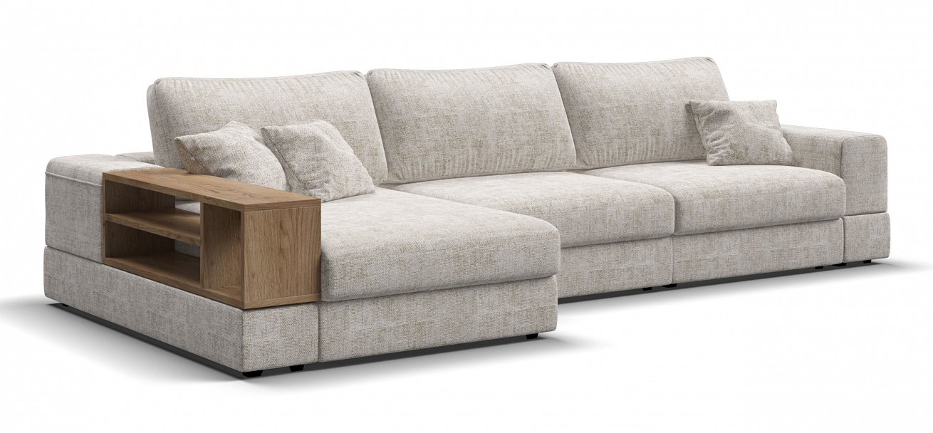 Угловой диван-кровать Босс Модуль ХЛ Шенилл Смарт кварц