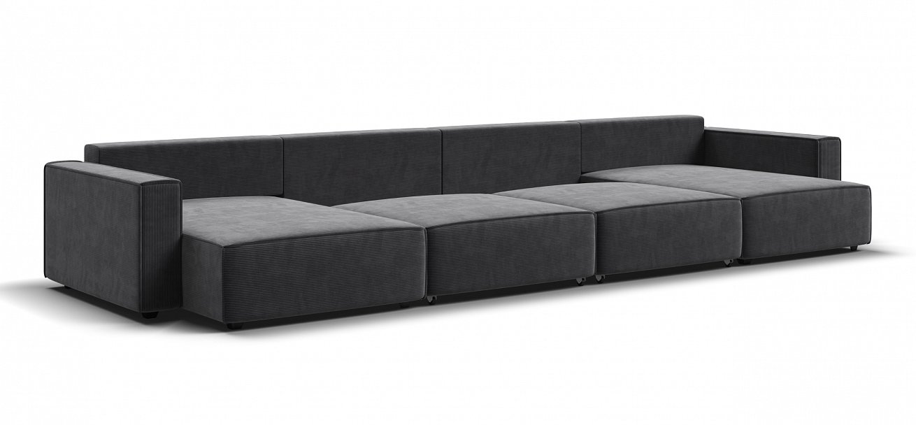 П-образный диван Босс Софт Модуль Вельвет Корд графит