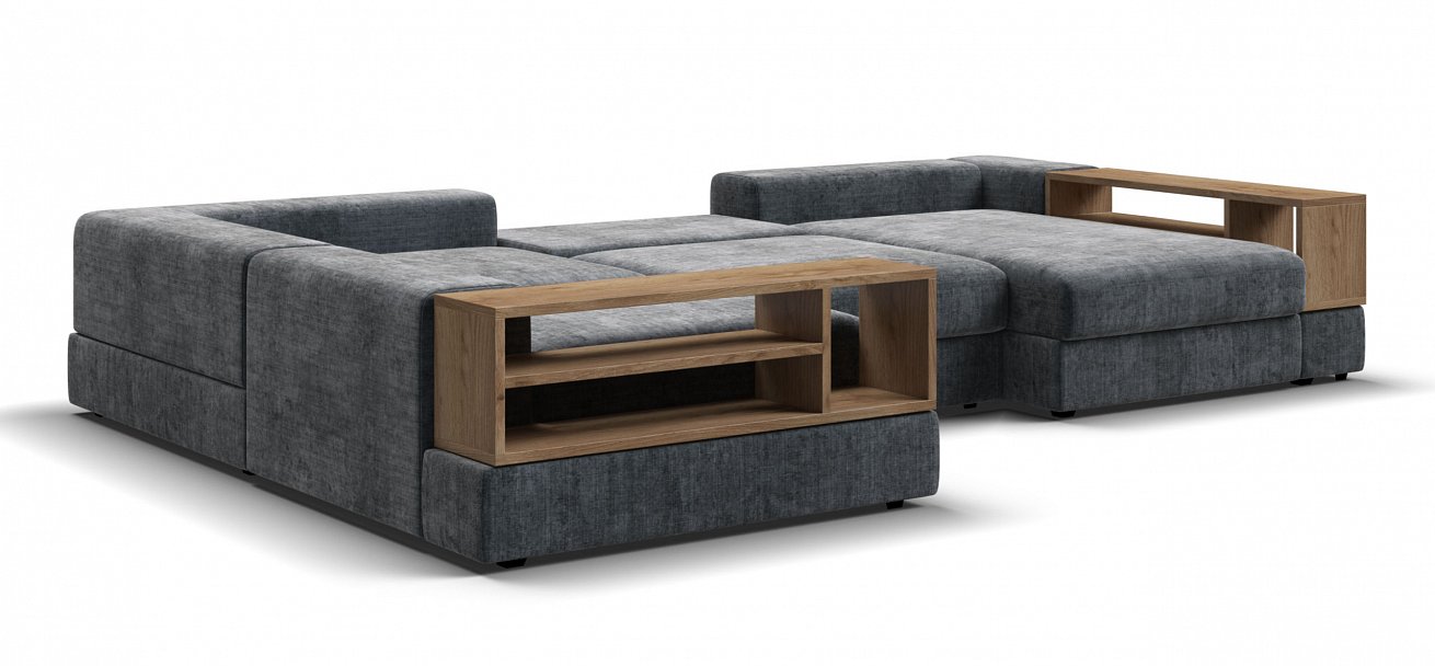 П-образный диван-кровать Босс Модуль Шенилл Глосс карбон