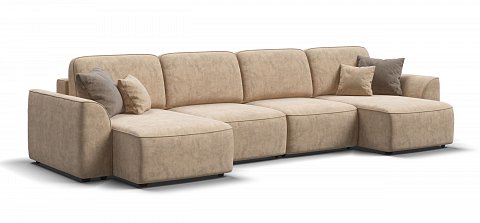 П-образный диван Кинг Модуль велюр Роял шампань 1