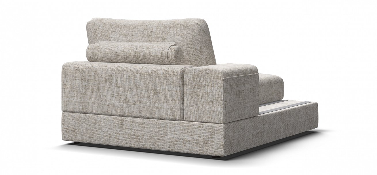 Босс Модуль оттоманка левая Шенилл Смарт кварц