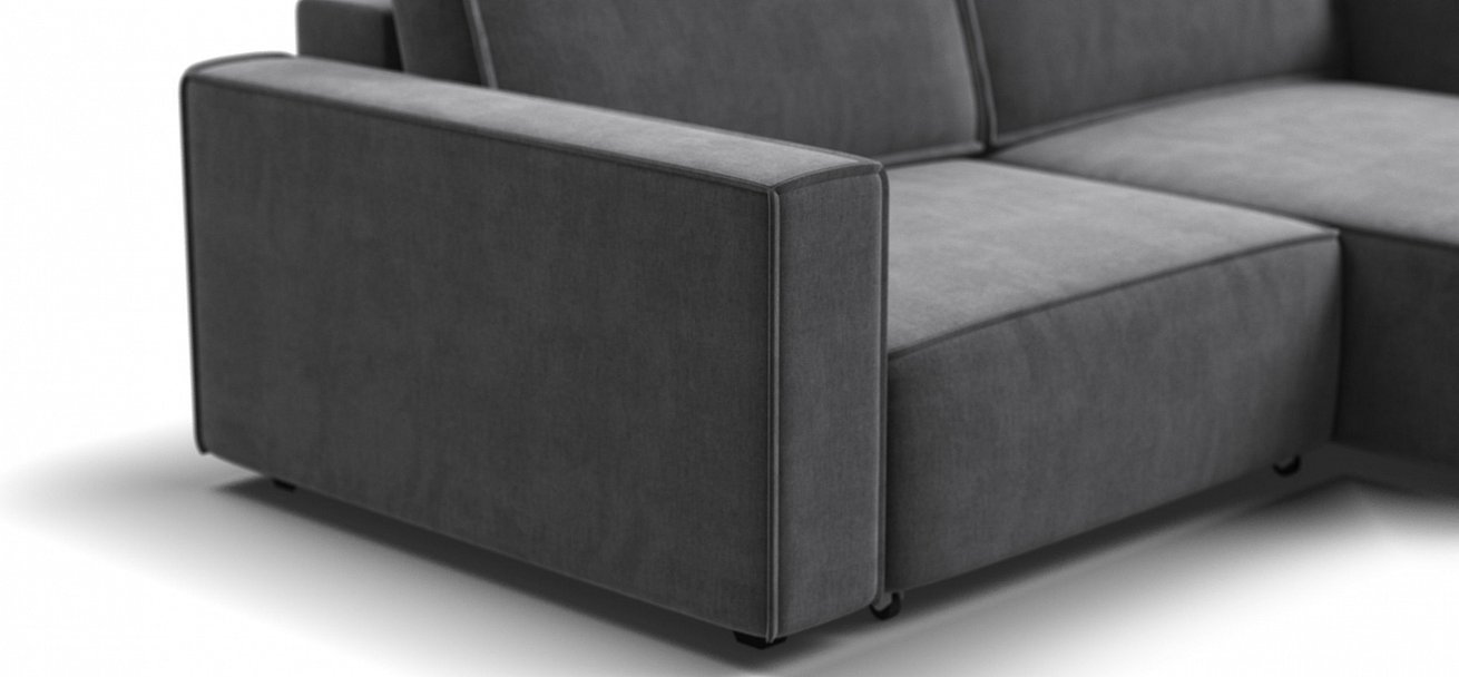 Угловой диван Босс Софт Модуль велюр Монолит серый