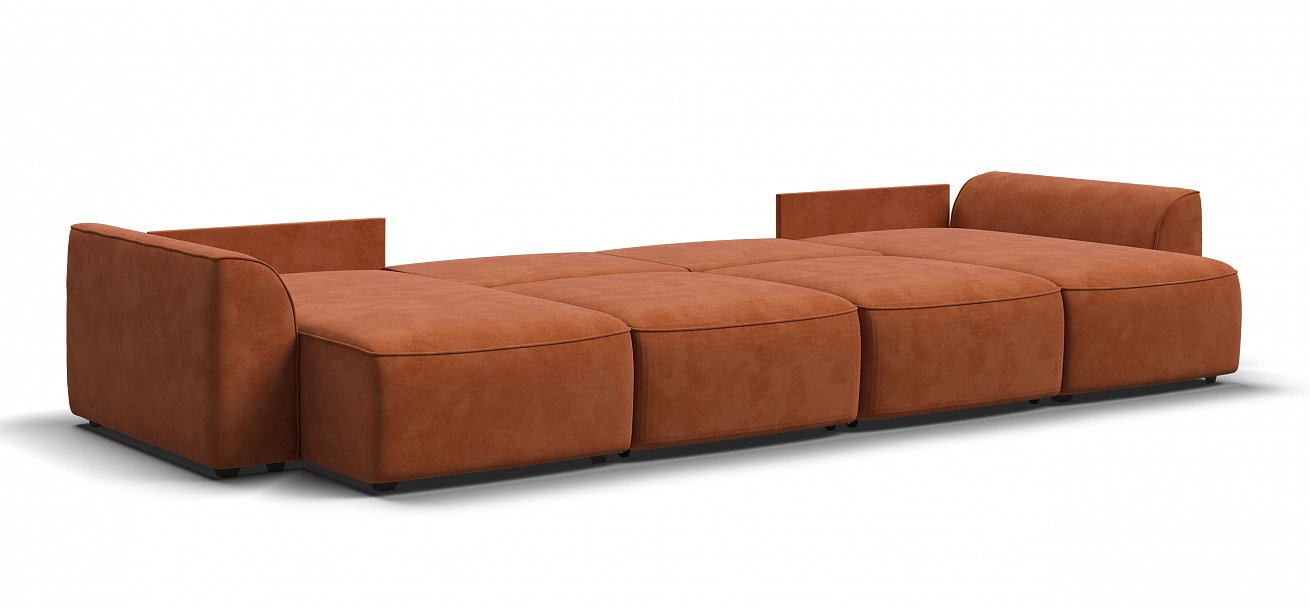 П-образный диван Кинг Модуль велюр Алькантара оранж