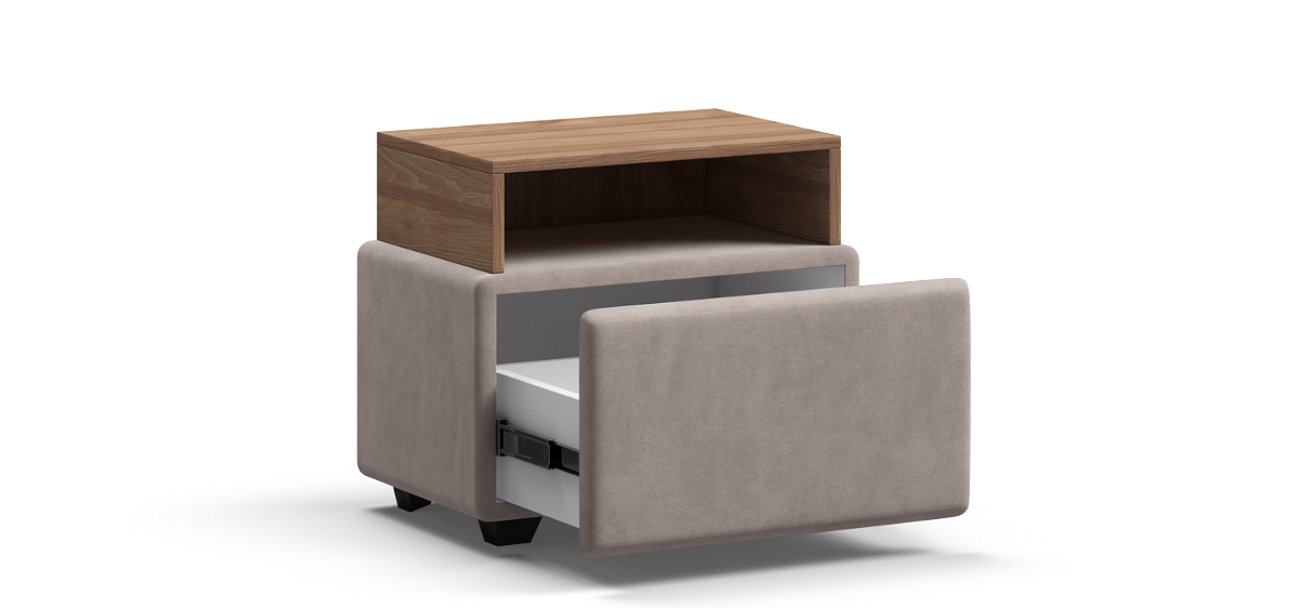 Тумба Босс велюр Монолит латте, Орех селект