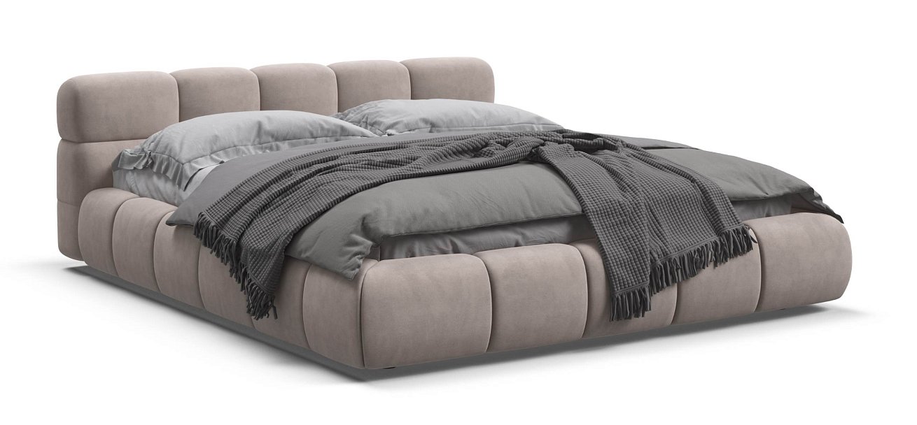 Босс Дрим Кровать+ПМ 160*200 велюр Монолит латте