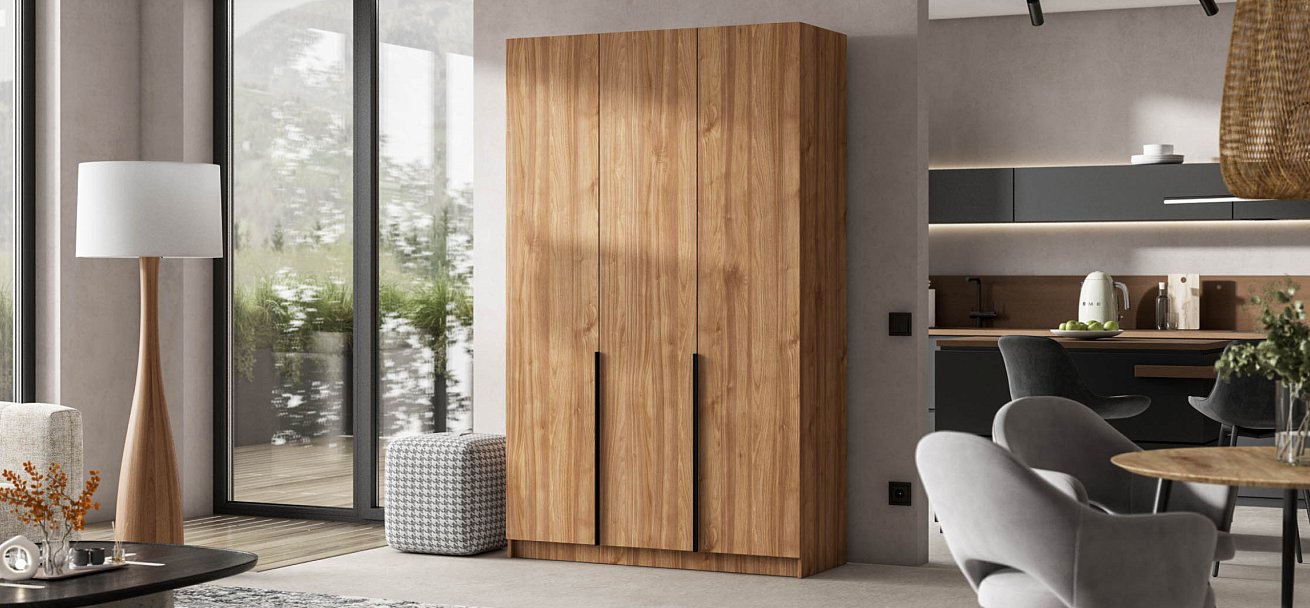 Босс Стандарт 135*220 шкаф распашной 3Д + ящики 01 Орех Селект