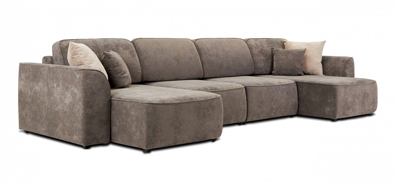 П-образный диван Кинг Модуль велюр Роял тауп