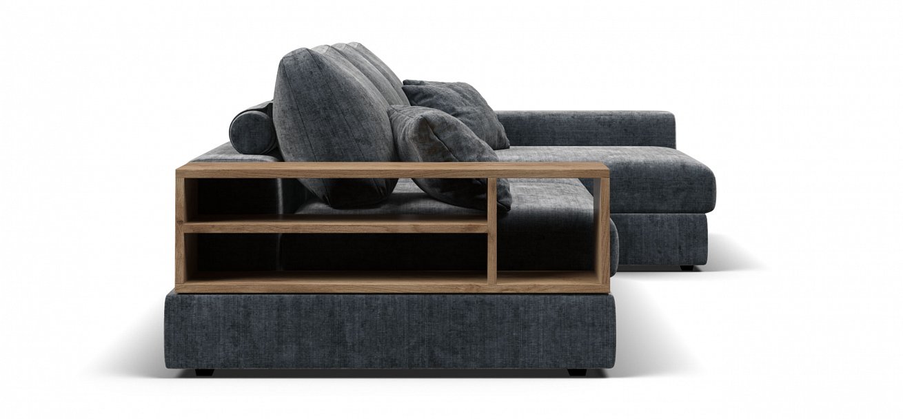 Угловой диван-кровать Босс Модуль ХЛ Шенилл Глосс карбон