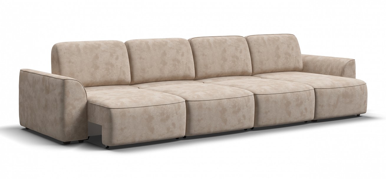 Угловой диван Кинг Модуль Макс велюр Алькантара пепел