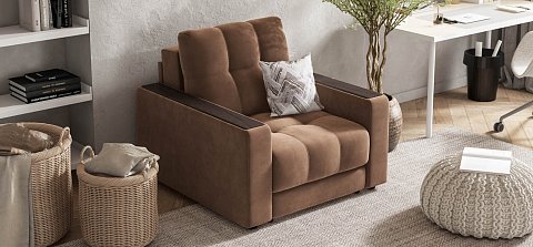 Босс кресло-кровать велюр Монолит мокко 2