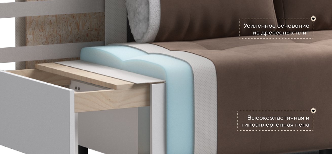 Диван Бостон Мини велюр Монолит мокко