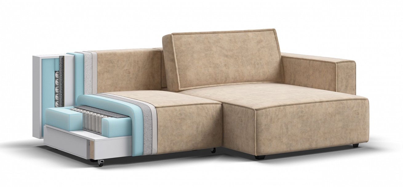 Угловой диван Босс Софт Модуль велюр Роял шампань