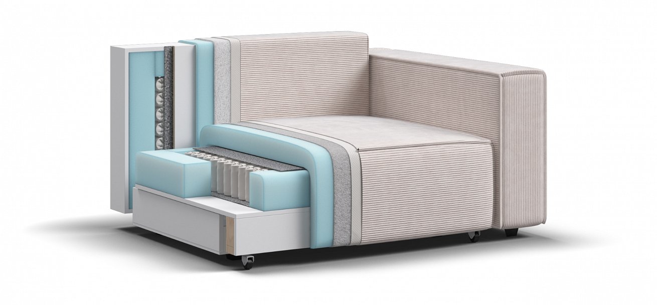 Кресло Босс Софт Модуль Вельвет Корд бежевый