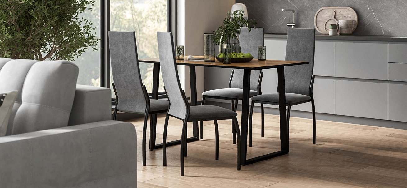 Стул АСТИ 2 шт. велюр Монолит серый К., черный