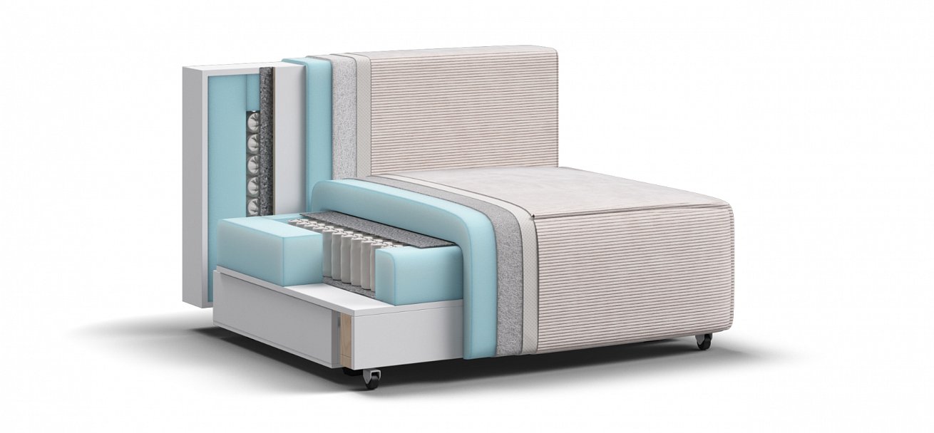 Босс Софт Модуль спальное место Вельвет Корд бежевый