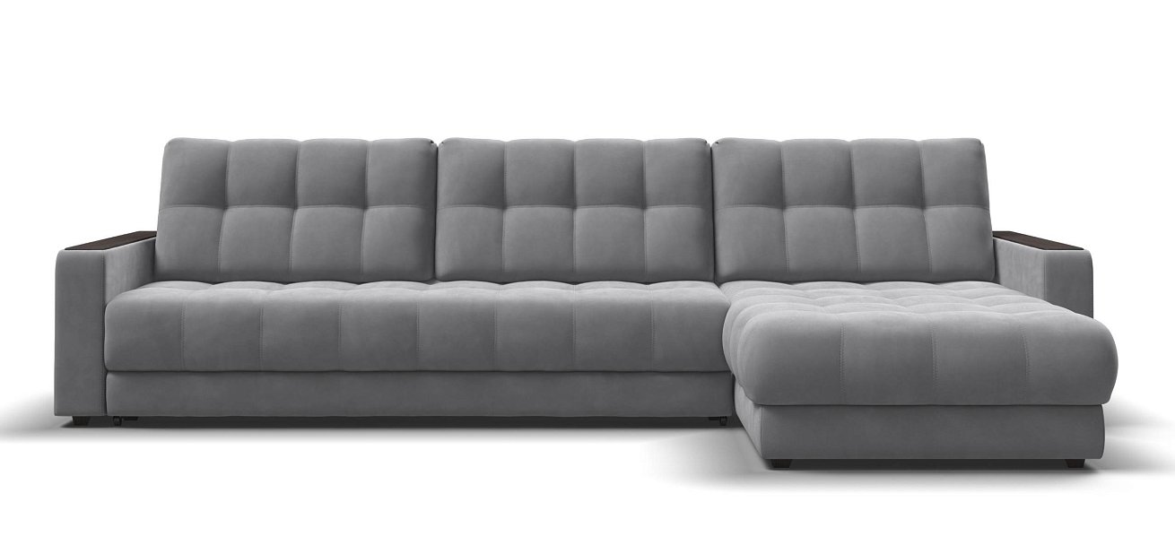 Угловой диван Босс Макс велюр Монолит сталь