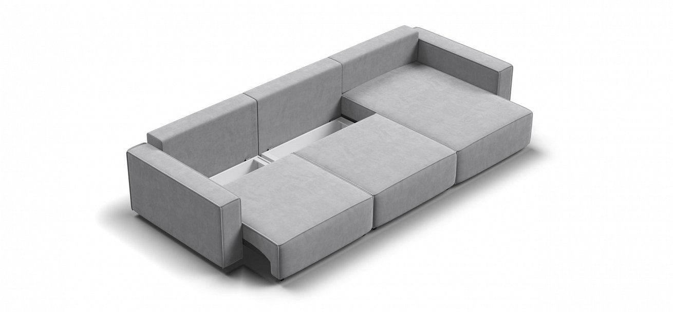 Угловой диван Босс Софт Модуль Макс велюр Монолит сталь