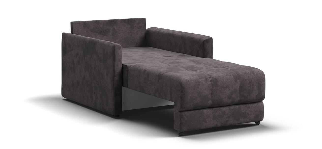 Босс Лофт кресло-кровать велюр Алькантара серый