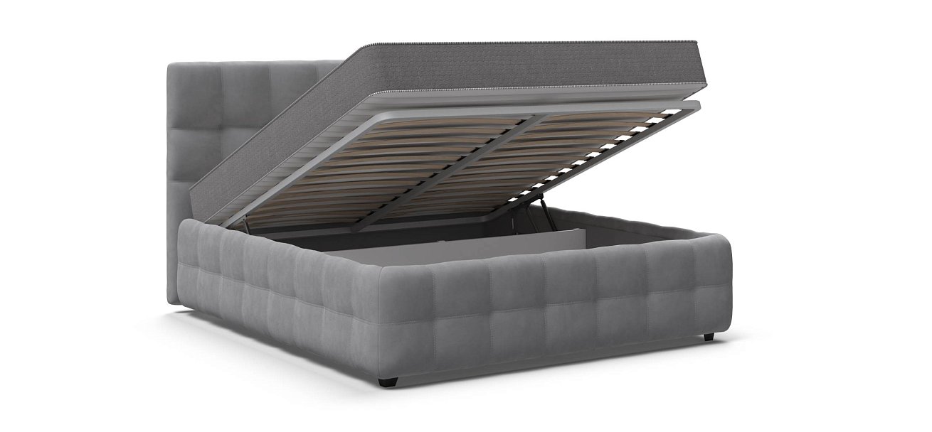 Босс Кровать+ПМ 160*200 велюр Монолит сталь