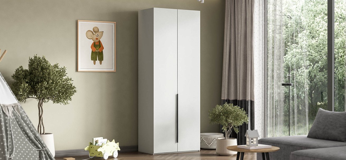 Босс Стандарт 90*236 шкаф распашной 2Д+ящики Белый