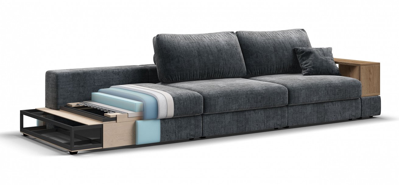 Диван-кровать Босс Модуль Макс Шенилл Глосс карбон