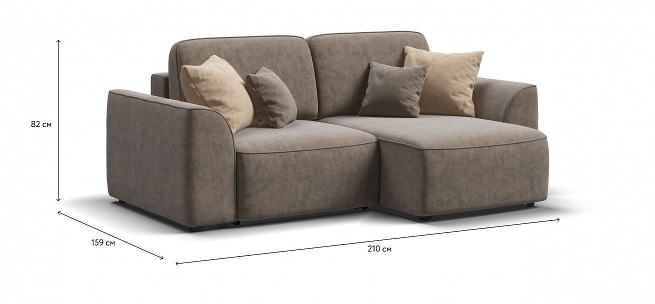 Угловой диван Кинг Модуль велюр Роял тауп