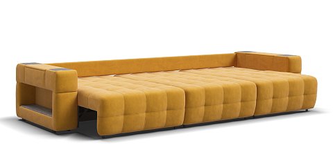 Диван Босс ХО Макс велюр Монолит желтый / Камень 3