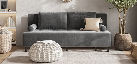 Диван Бостон Мини велюр Монолит серый 3